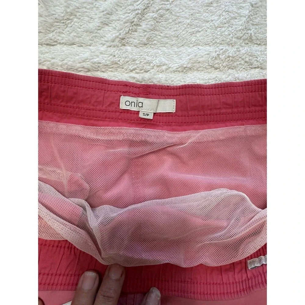 Onia Charles 5” Men’s Swim Shorts Size Small Pink Drawstring Swim Trunks